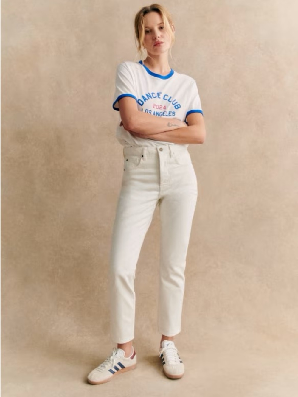 Sezane White Denim Pants
